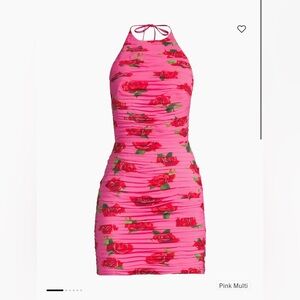 Sau Lee Sonia Floral-Print Ruched Halter Minidress